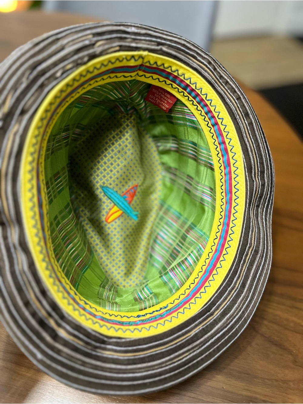 Robert Graham Brown Striped Fedora with Multicolor Band - Picture 5 of 8